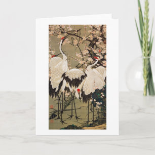 15. 梅花群鶴図, 若冲 Plum Blossoms & Cranes Card