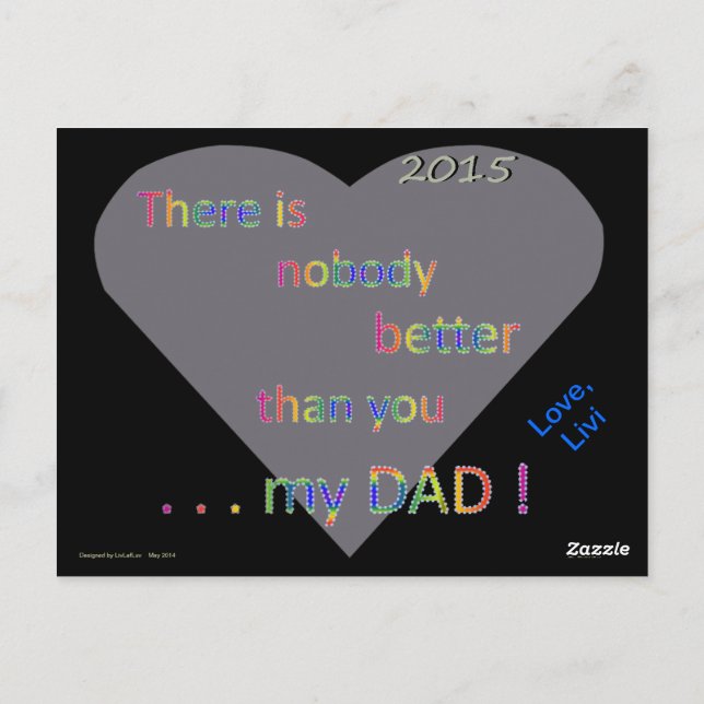 15.05.1 DAD CARD.livi Postcard (Back)