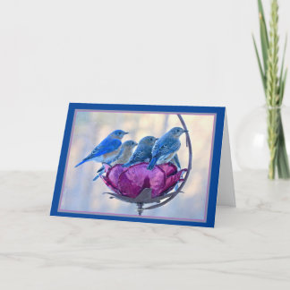 #15 Bowlful of bluebirds Card