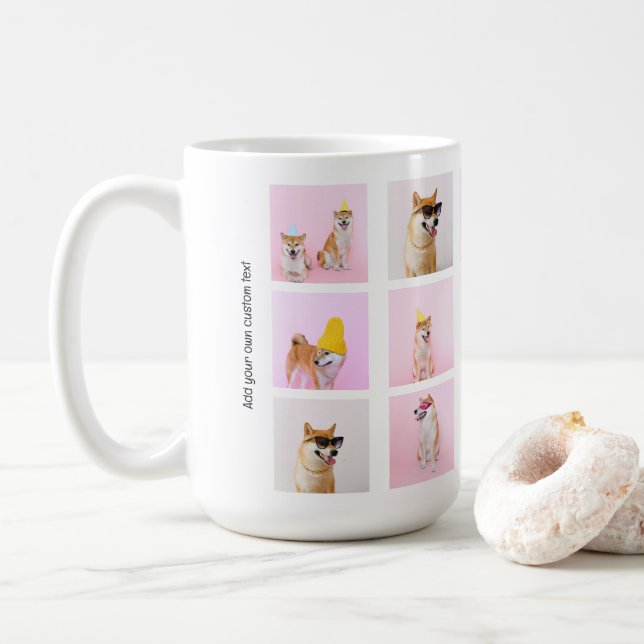 15 Collage Fun Photo Gift Custom Personalised Coffee Mug (With Donut)