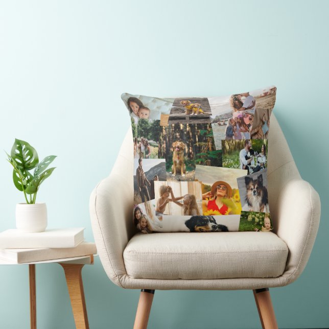 15 Haphazardly Overlapping Photos Collage Template Cushion (Chair)