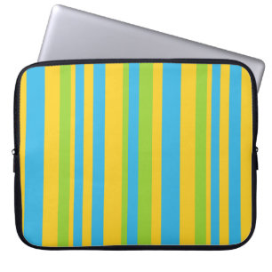15-inch Laptop Sleeve: Blue, Yellow, Green Stripes Sleeve