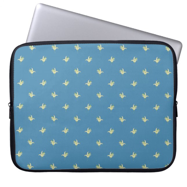 15-inch Laptop Sleeve: Lilies of the Valley, Blue Laptop Sleeve (Front)