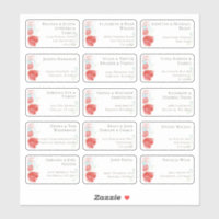 15 Individual Wedding Guest Name Address Sticker