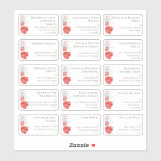 15 Individual Wedding Guest Name Address Sticker