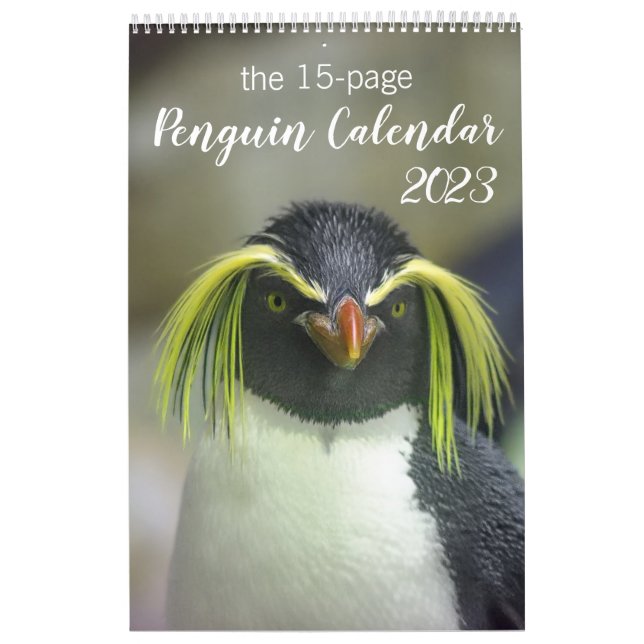 15-Month Penguin Calendar with Descriptions 2025 (Cover)