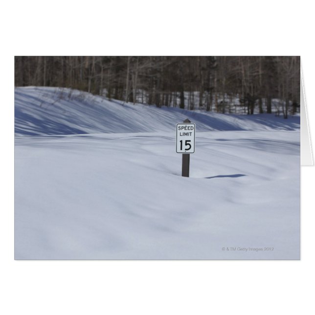 15 mph sign buried in snow (Front Horizontal)