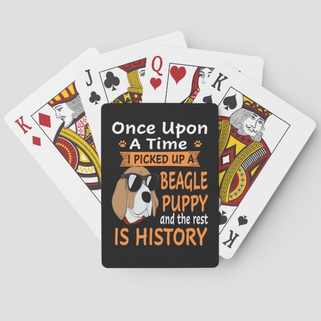 15 One Upon A Time  Beagle Puppy Playing Cards (Back)