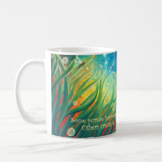 15 oz. coffee mug, white, original art, dragonfly mug