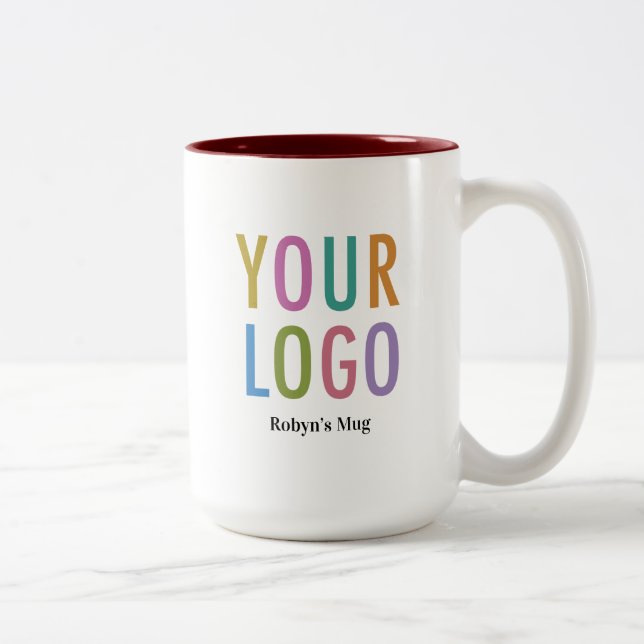 15 oz Maroon Inner Mug Custom Logo Name Business (Right)