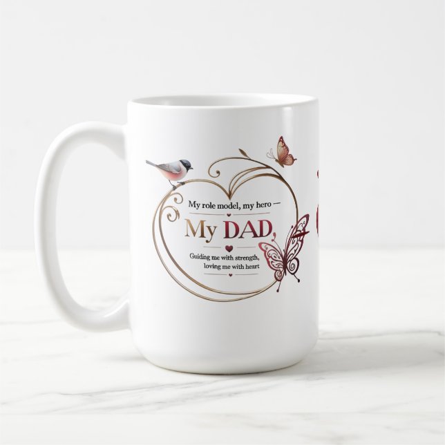15 oz Personalised Mug with Inspirational Quote (Left)