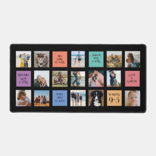 15 Photo, 6 Colour Block on Black Desk Mat