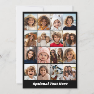 15 Photo Collage Modern Minimal Black Chunky Text Holiday Card
