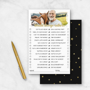 15 Questions Would You Rather Retirement Game Flyer