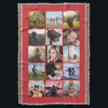 15 Square Photo Collage Keepsake Red Throw Blanket<br><div class="desc">15 square photo layout photo collage throw blanket perfect for your instagram photos, with red frames. Makes a lovely christmas gift or keepsake for a college bound child! More colours available in my store. ----------------------------template photos by---------------------------- https://unsplash.com/@thepootphotographer https://unsplash.com/@goodmood77 https://unsplash.com/@jenn_azraimages https://www.pexels.com/u/josh-willink-11499/ https://unsplash.com/@jairoalzate https://unsplash.com/@mindyop https://unsplash.com/@gcalebjones https://unsplash.com/@jimmymystic juan galafa unsplash (removed) https://pixabay.com/no/users/3194556-3194556/ https://unsplash.com/@jwwhitt...</div>