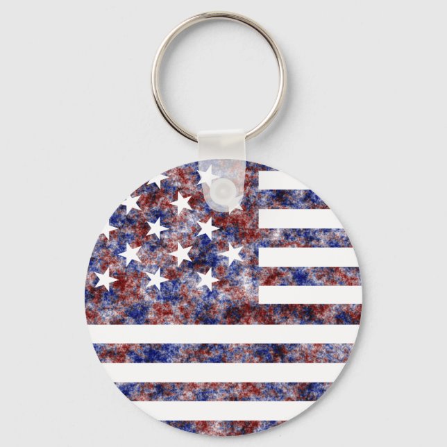 15 Star Us Flag Key Ring (Front)