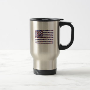 15 Star Us Flag Travel Mug