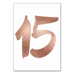 15 Table  Number White Metallic Pink Rose Gold