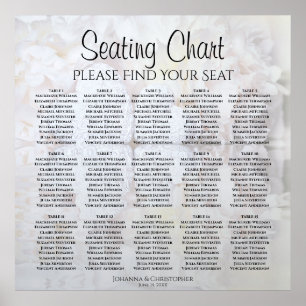 15 Table White Reflections Wedding Seating Chart