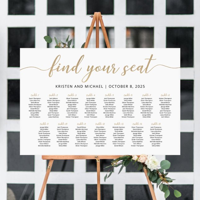 15 Tables Find Your Seat Seating Chart Plan (Creator Uploaded)