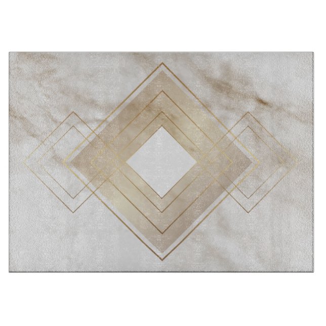 15" x 11" Elegant Marble Glass Cutting Board  (Front)