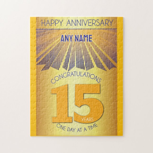 15 Year | AA 12 Step Anniversary Personalized Jigsaw Puzzle (Vertical)