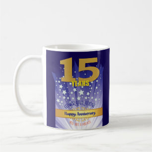 15 Year CUSTOM Recovery Anniversary Bold Numeral Coffee Mug