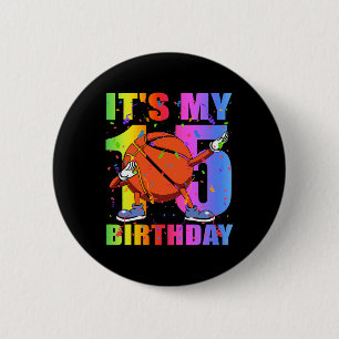 15 Year Old 15th Basketball Birthday Party Theme B 6 Cm Round Badge