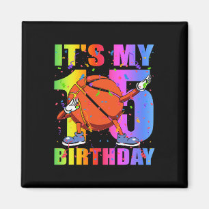 15 Year Old 15th Bysketbyll Birthday Party Theme B Magnet