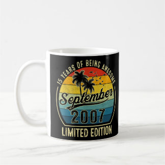 15 Year Old Awesome Since September 2007 15th Bi Coffee Mug