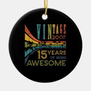 15 Year Old Birthday Vintage 2017 15th Birthday Ceramic Tree Decoration
