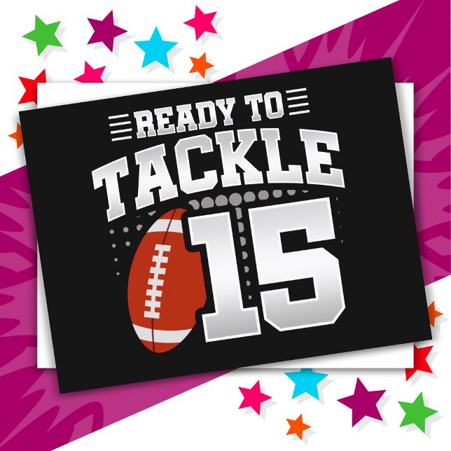 15 Year Old Tackle Football Party 15th Birthday Postcard (Creator Uploaded)