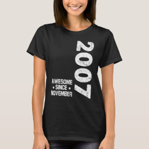 15 Years Old Awesome Since November 2007 15th Bir T-Shirt