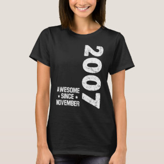 15 Years Old Awesome Since November 2007 15th Bir T-Shirt