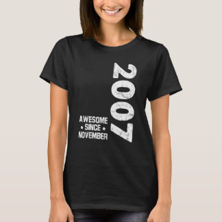 15 Years Old Awesome Since November 2007 15th Bir T-Shirt