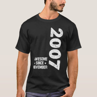 15 Years Old Awesome Since November 2007 15th Bir T-Shirt