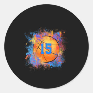 15 Years Old Kids 15th Birthday Basketball Kids Bo Classic Round Sticker