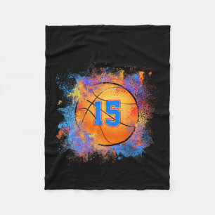 15 Years Old Kids 15th Birthday Bysketbyll Kids Bo Fleece Blanket