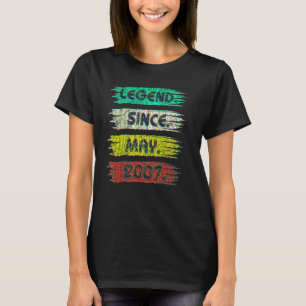 15 Years Old Legend Since May 2007 15th Birthday T-Shirt