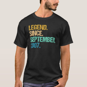 15 Years Old Legend Since September 2007 15th Bir T-Shirt