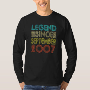 15 Years Old  Legend Since September 2007 15th Bir T-Shirt