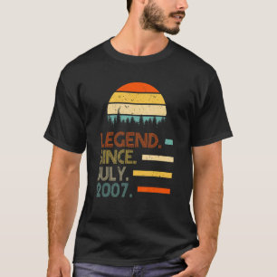 15 Years Old Retro Birthday  Legend Since July 200 T-Shirt