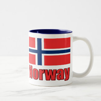 15oz Two Tone Mug Blue\White Norway/Flag