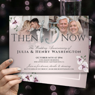 15th Anniversary Elegant Blush Orchid Invitation