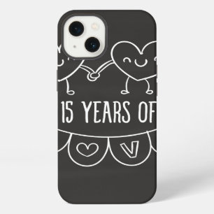 15th Anniversary Gift Chalk Hearts iPhone 13 Case