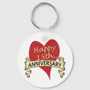 15th. Anniversary Key Ring
