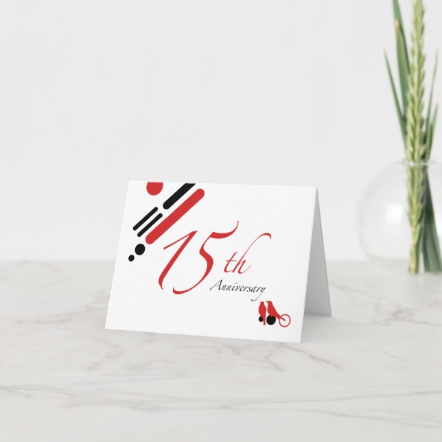 15th Anniversary (mod birds) Card (Front)
