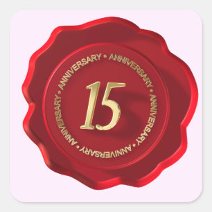 15th anniversary red wax seal