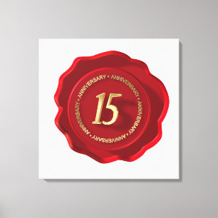 15th anniversary red wax seal canvas print