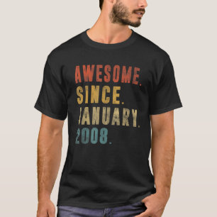15th Birthday  15 Year Old Awesome Since January 2 T-Shirt